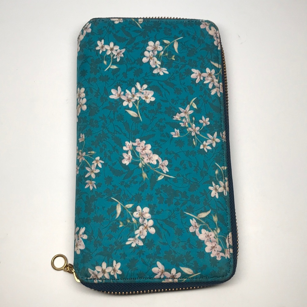 Hobonichi techo weeks cover wallet leather - liberty fabrics : maya